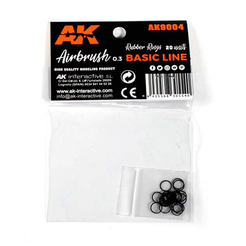 AK Interactive: Rubber O-Rings for Airbrush Basic Line (20 units)