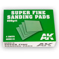 AK Interactive: Super Fine Sanding Pads 800 Grit - 4 Units