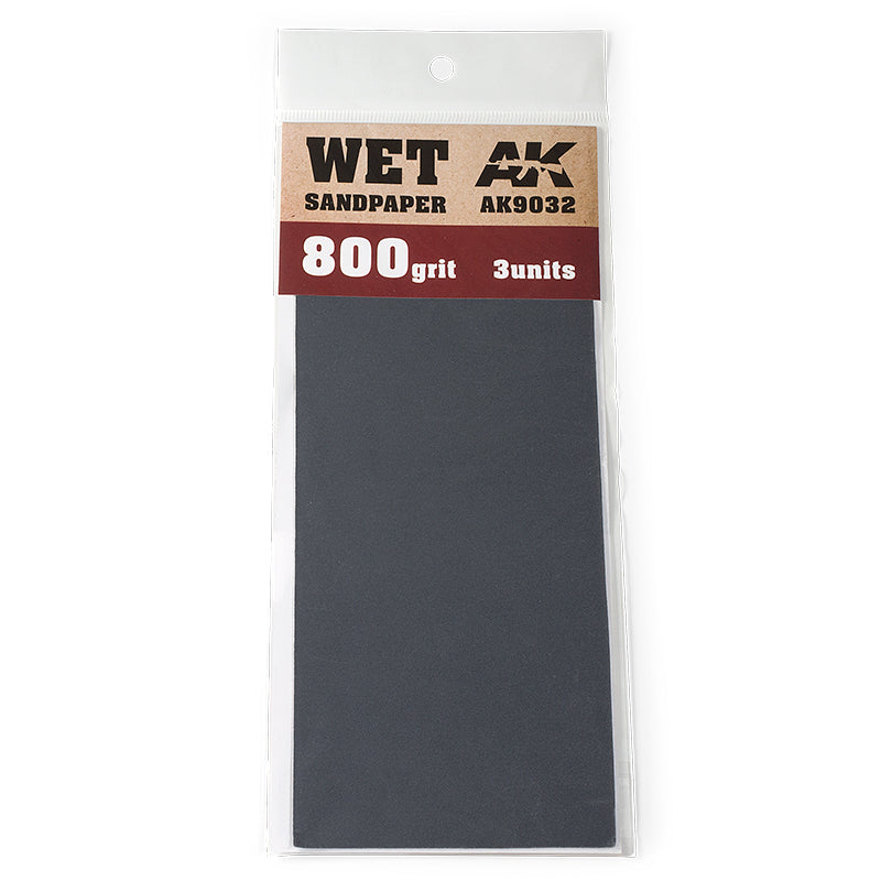 AK Interactive: Wet Sandpaper 800 Grit - 3 Units
