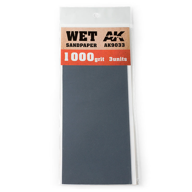 AK Interactive: Wet Sandpaper 1000 Grit - 3 Units