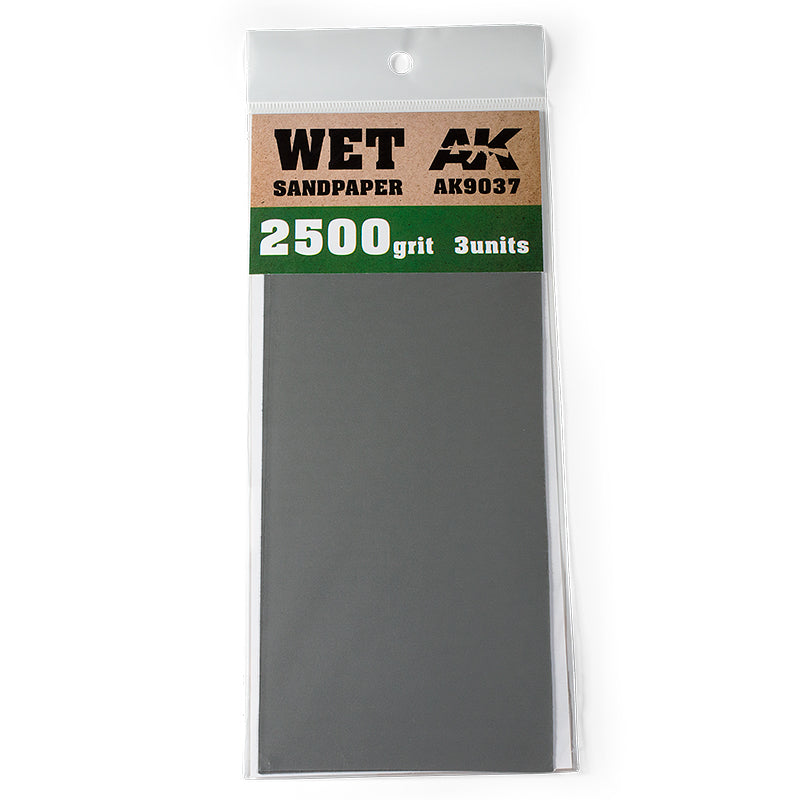 AK Interactive: Wet Sandpaper 2500 Grit - 3 Units