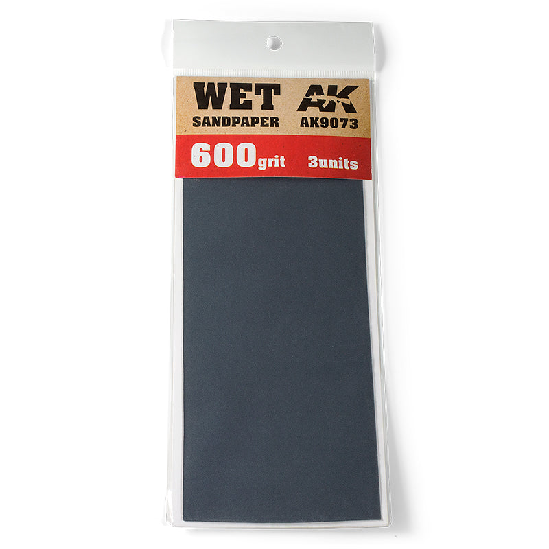AK Interactive: Wet Sandpaper 600 Grit - 3 Units