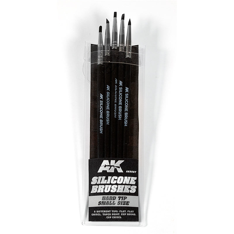 AK Interactive: Silicone Brushes Hard Tip, Small - 5Pk