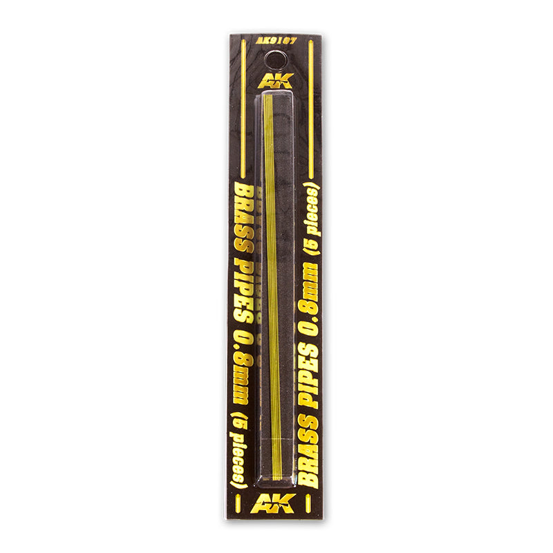 AK Interactive: BRASS PIPES 0.8mm, 5 Units