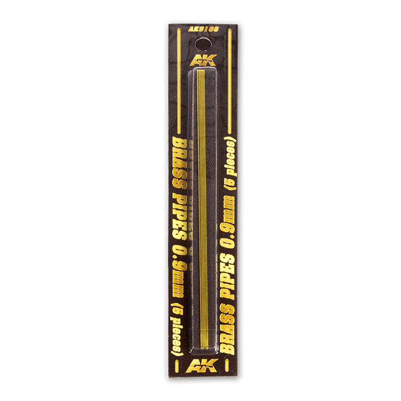 AK Interactive: BRASS PIPES 0.9mm, 5 Units
