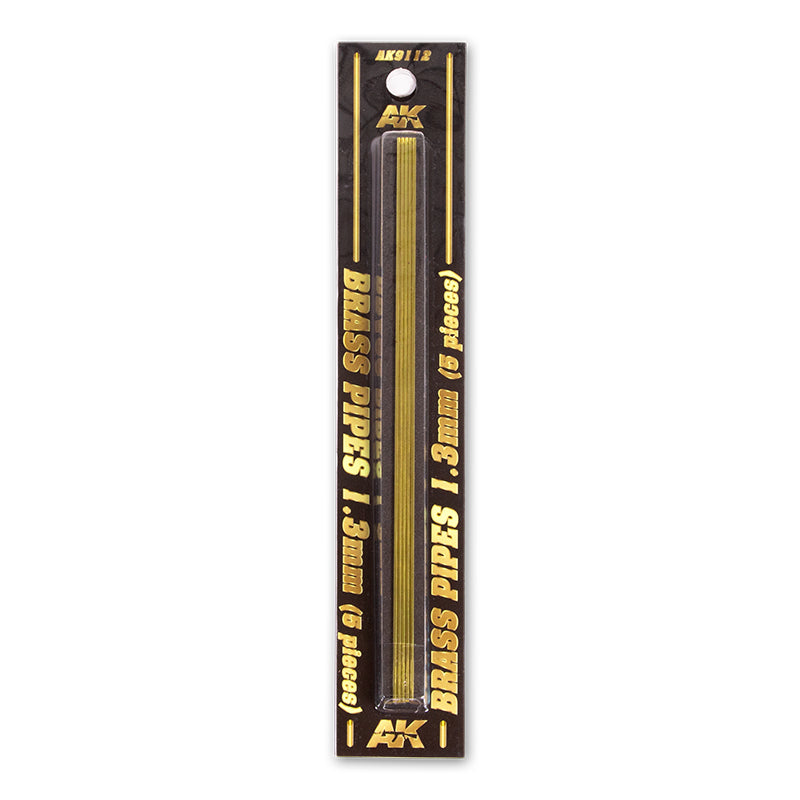 AK Interactive: BRASS PIPES 1.3mm, 5 Units