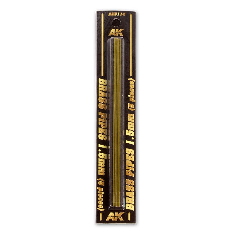 AK Interactive: BRASS PIPES 1.5mm, 5 Units