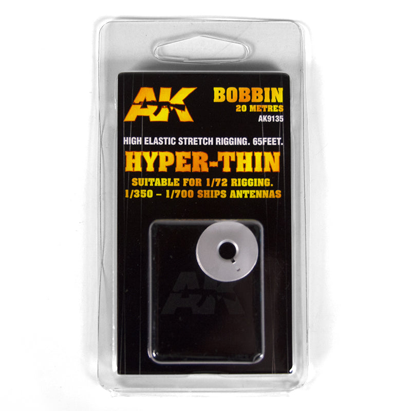 AK Interactive: Elastic Rigging Bobbin Hyper-Thin for 1 72 / 1 360 / 1 700 - 20m / 66ft