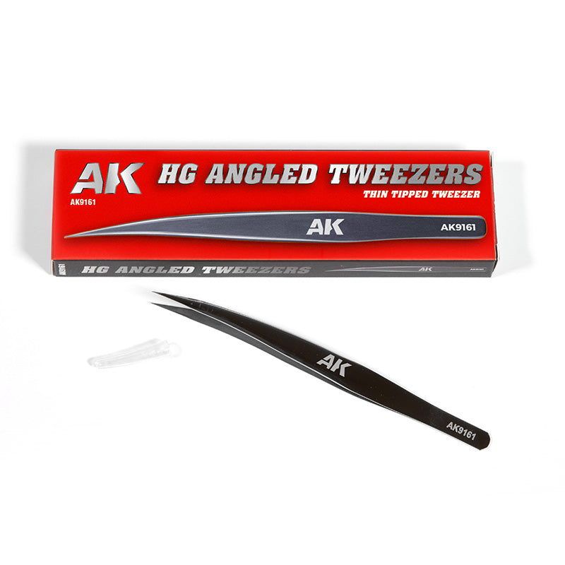 AK Interactive: HG Angled Tweezers 01 Thin-Tipped