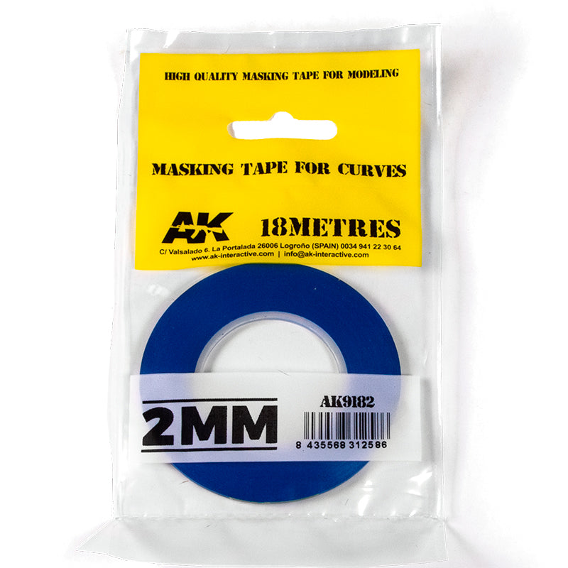 AK Interactive: Blue Masking Tape for Curves - 2mm
