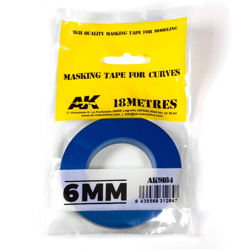 AK Interactive: Blue Masking Tape for Curves - 6mm