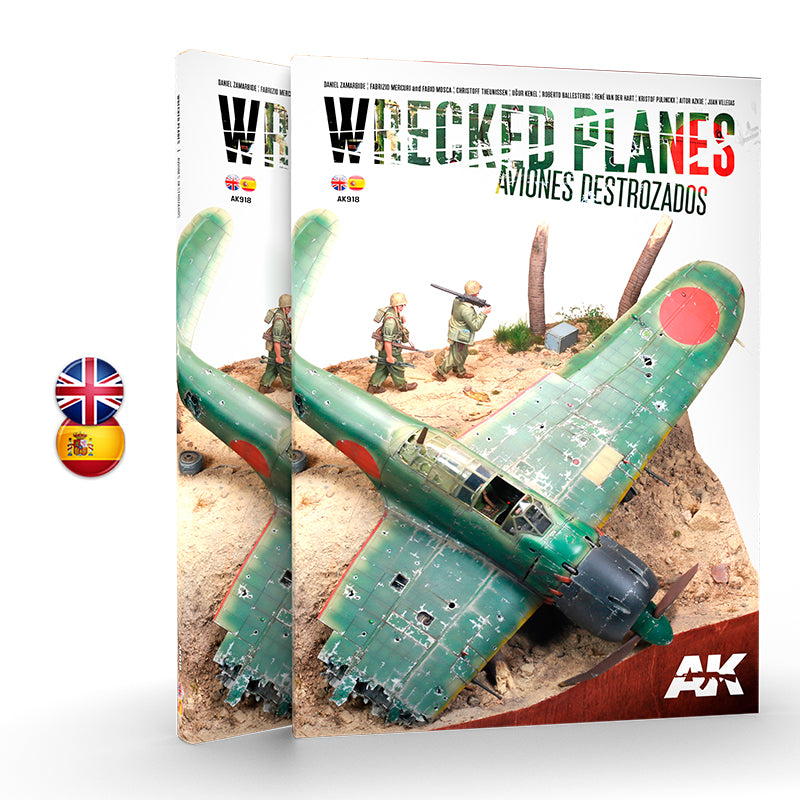 AK Interactive: Wrecked Planes - Aviones Destrozados, Bilingual