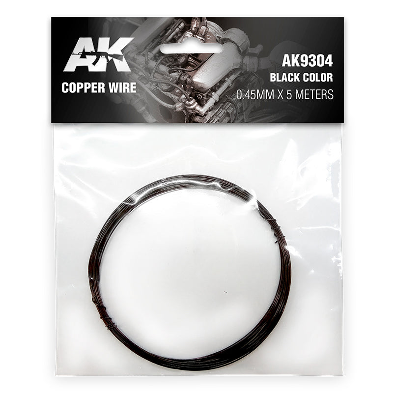 AK Interactive: Copper Wire 0.45mm X 5 Meters Black Color