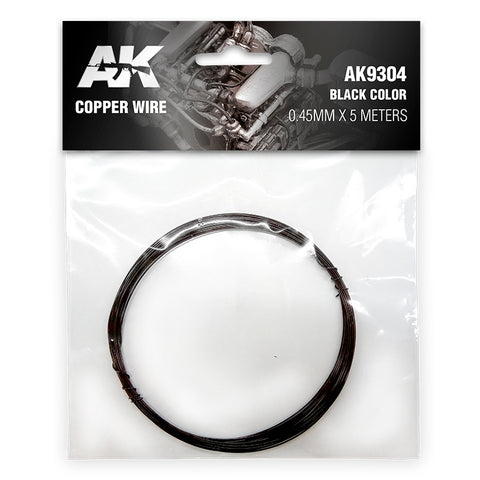 AK Interactive: Copper Wire 0.45mm X 5 Meters Black Color