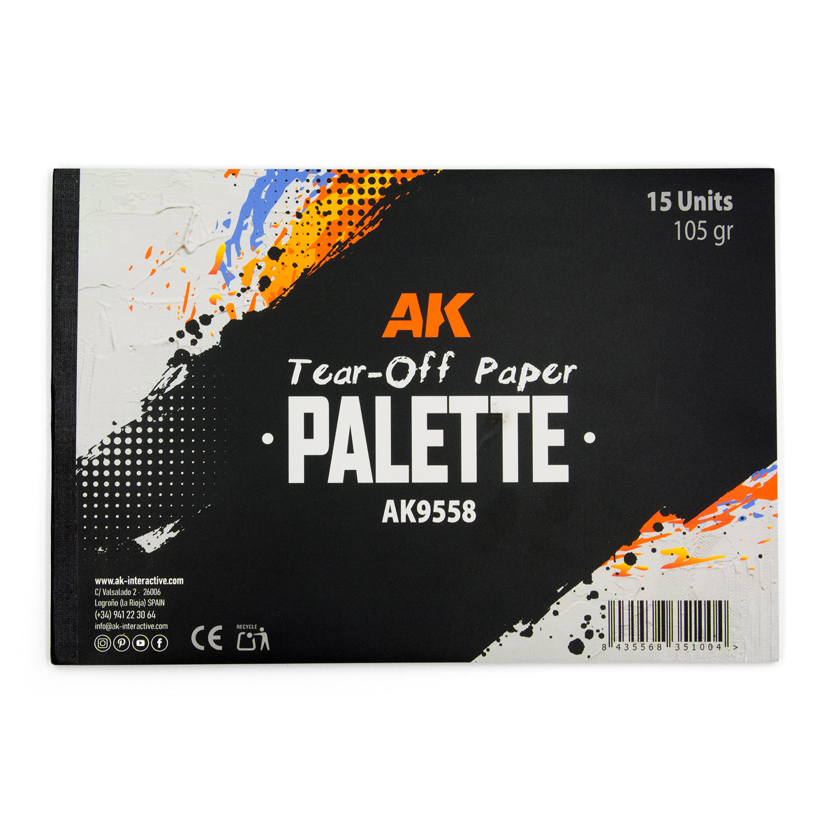 AK Interactive: Tear-Off Paper Palette (15 Sheets)