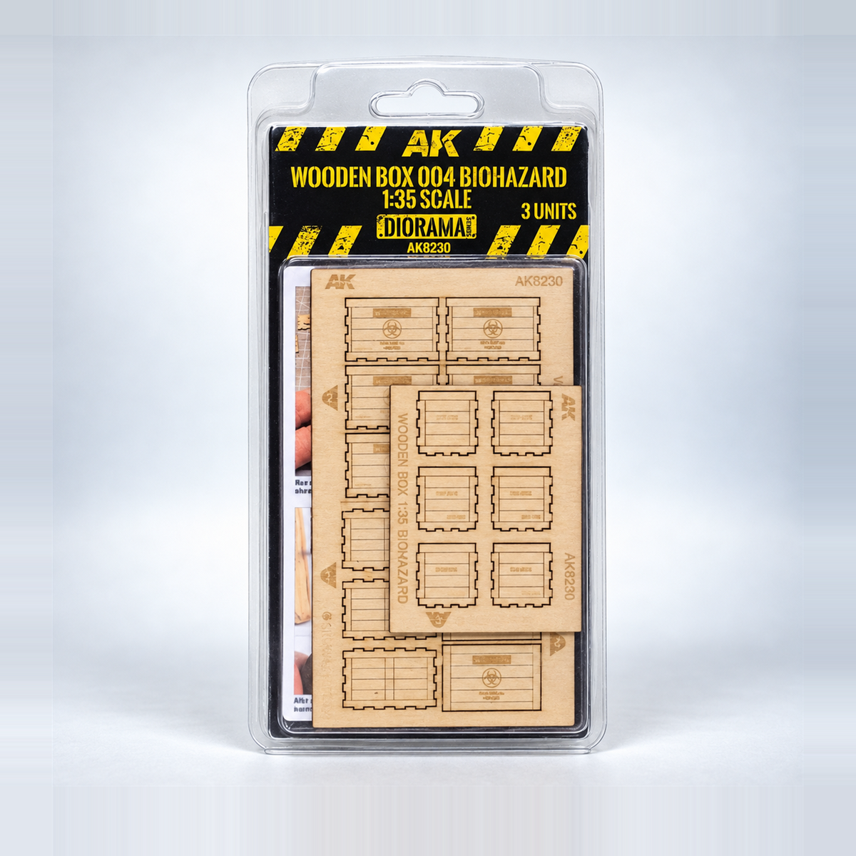 AK Interactive: 1/35 Wooden Box 004 Biohazard, 3 Units, product