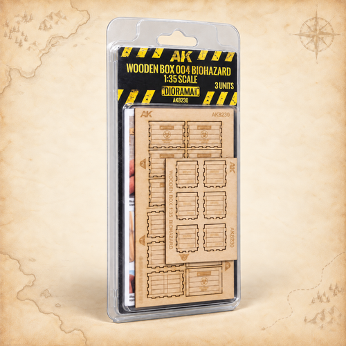 AK Interactive: 1/35 Wooden Box 004 Biohazard, 3 Units, alternate view