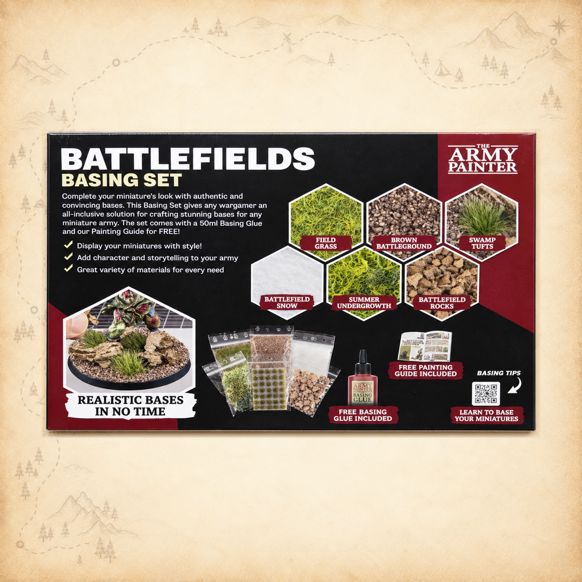 Army Painter: Battlefields Basing Set, box back