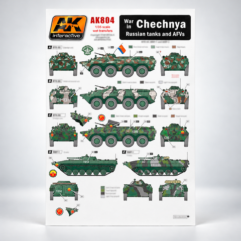 AK Interactive: 1/35 War in Chechnya - Russian Tanks and AFVs Decals