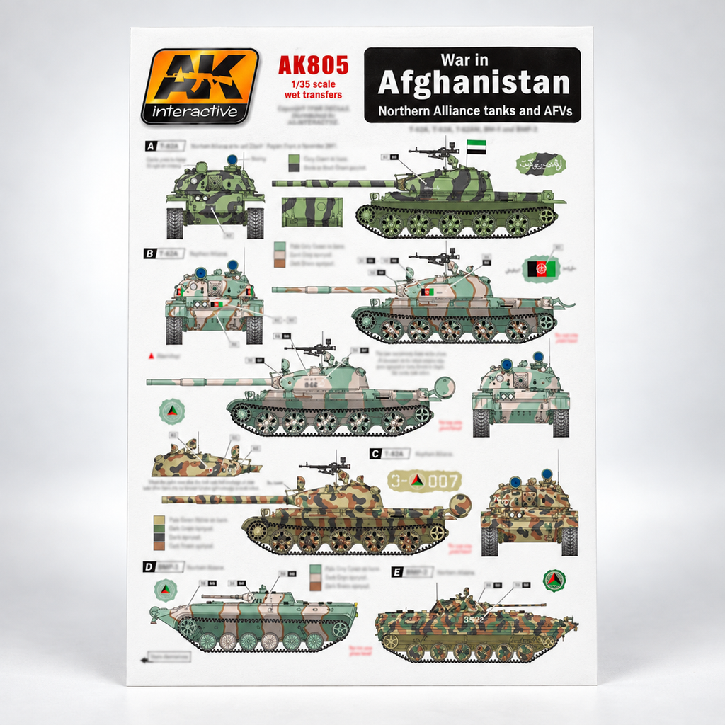 AK Interactive: 1/35 War In Afghanistan - Northern Alliance Tanks and AFVs Decals, product