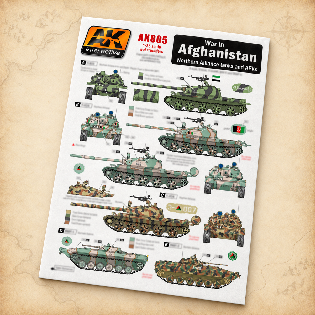 AK Interactive: 1/35 War In Afghanistan - Northern Alliance Tanks and AFVs Decals, alternate view
