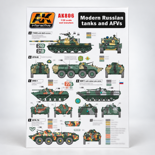 AK Interactive: 1/35 Modern Russian Tanks and AFVs Decals, product