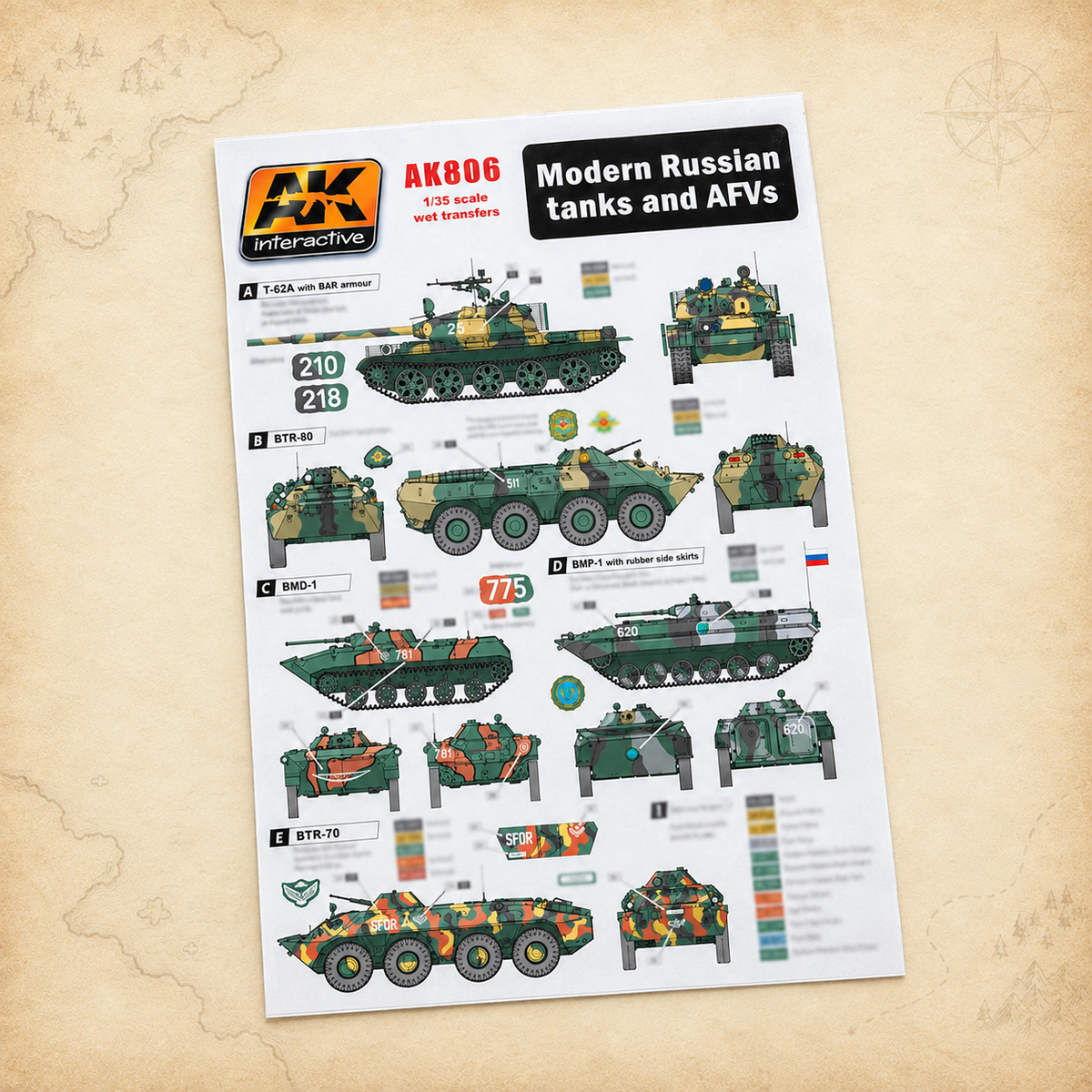 AK Interactive: 1/35 Modern Russian Tanks and AFVs Decals, alternate view