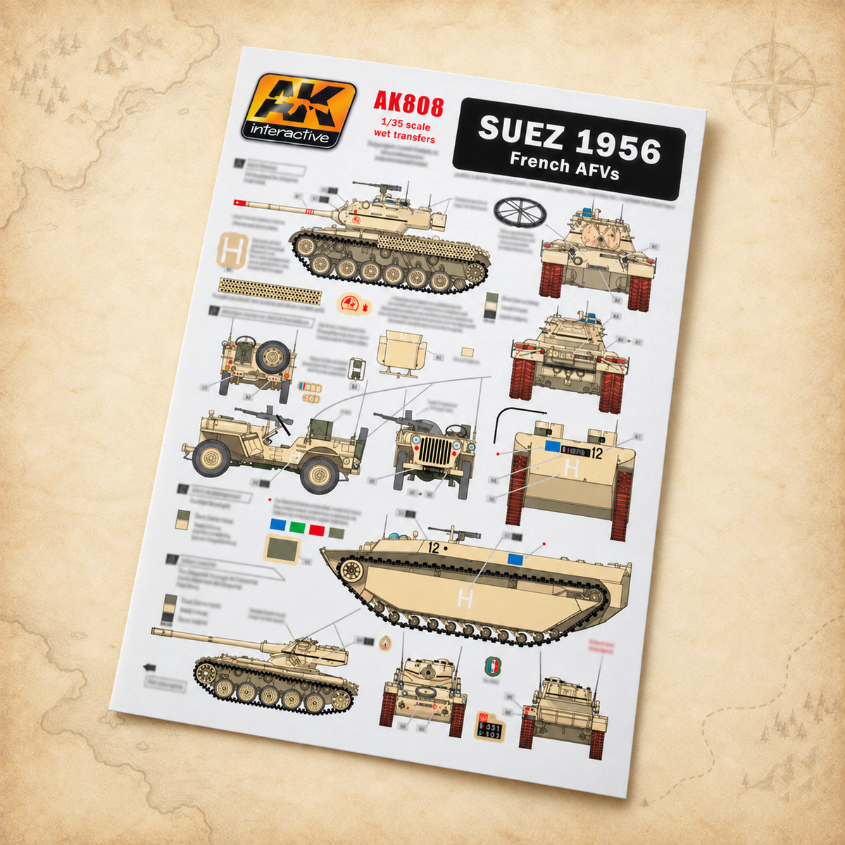 AK Interactive: 1/35 Suez 1956 French AFVs Decals, alternate view