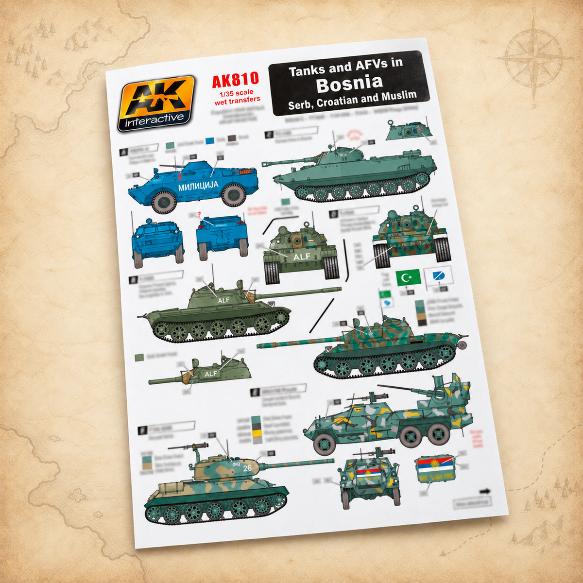 AK Interactive: 1/35 Tanks and AFVs In Bosnia Decals, alternate view