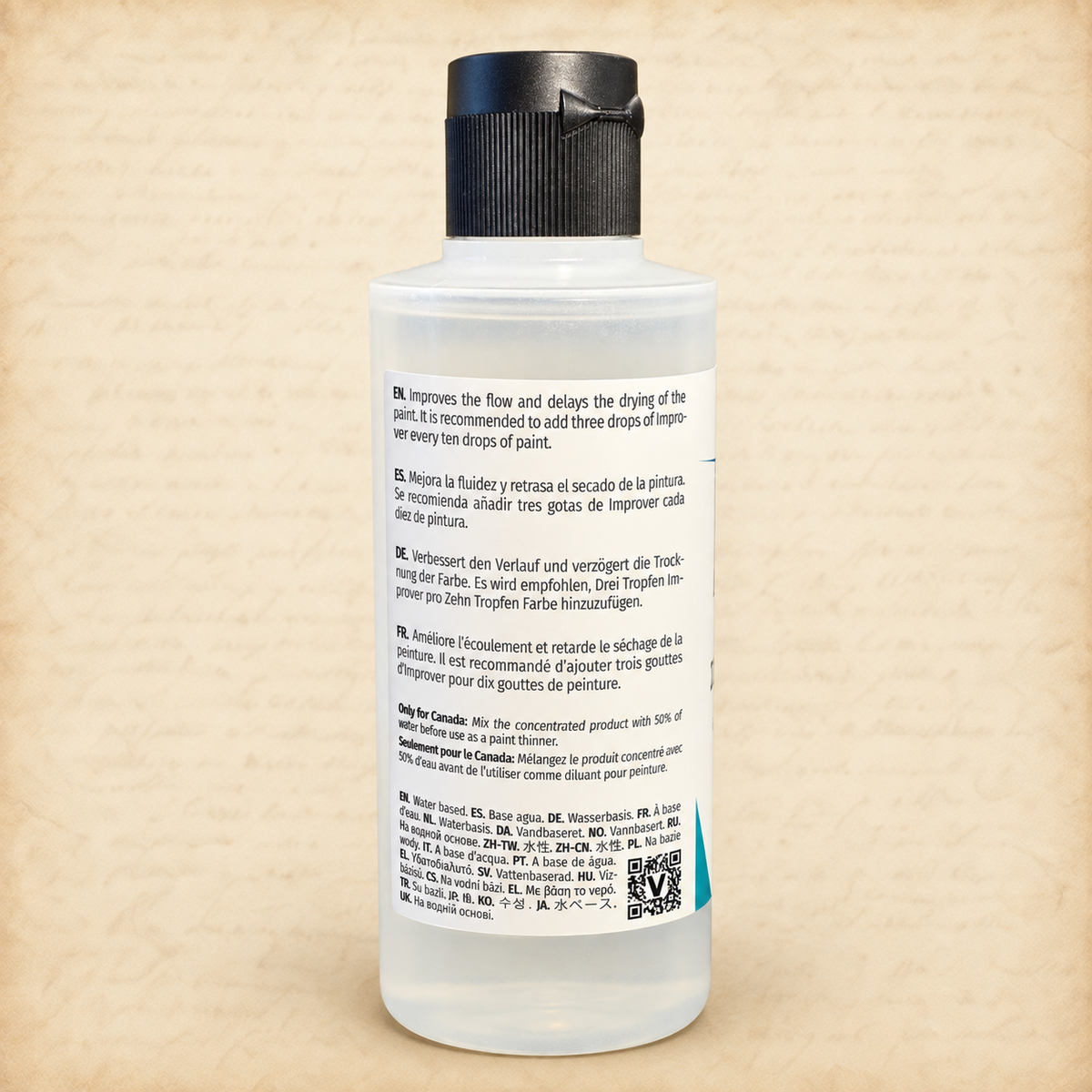 Vallejo: Auxiliary Airbrush Flow Improver 71.562 - 200ml, back label