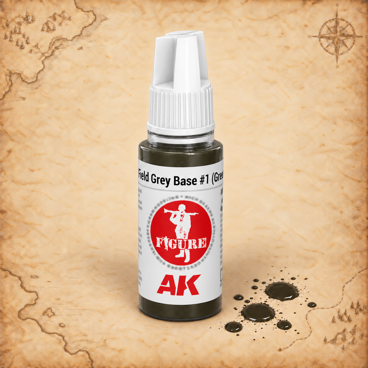 AK Interactive: 3G Field Grey Base #1 (Green Uniform), alternate view