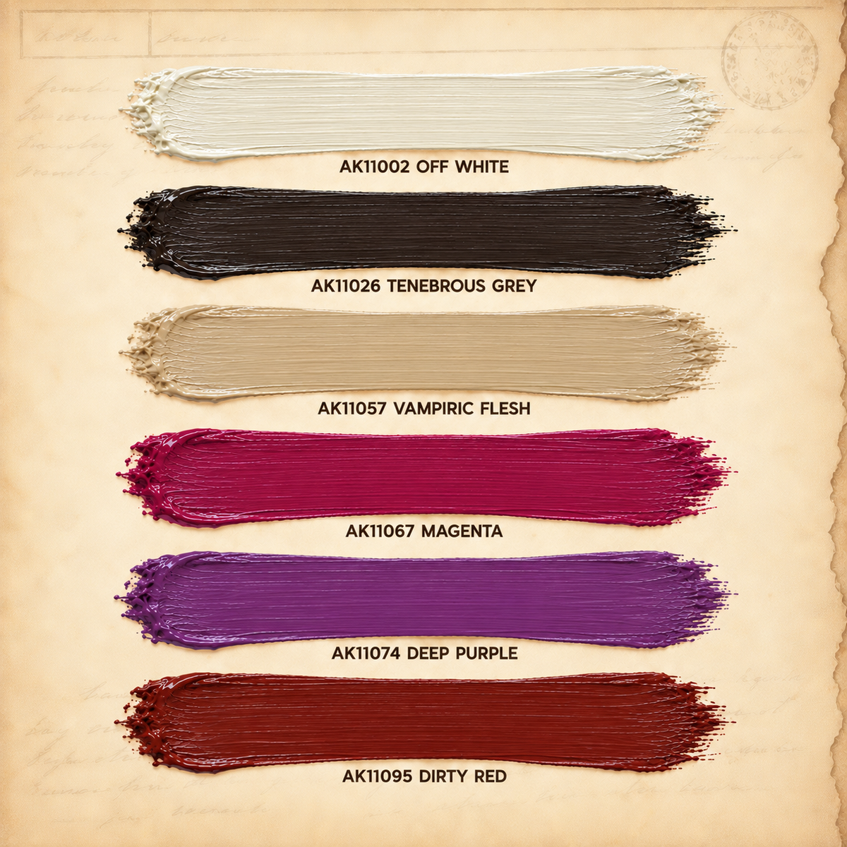 AK Interactive: 3G Night Creatures Flesh Tones Set, colour swatches