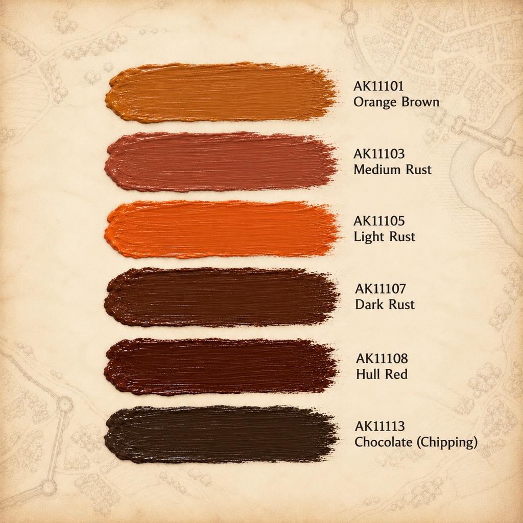 AK Interactive: 3G Rust Set, colour swatches