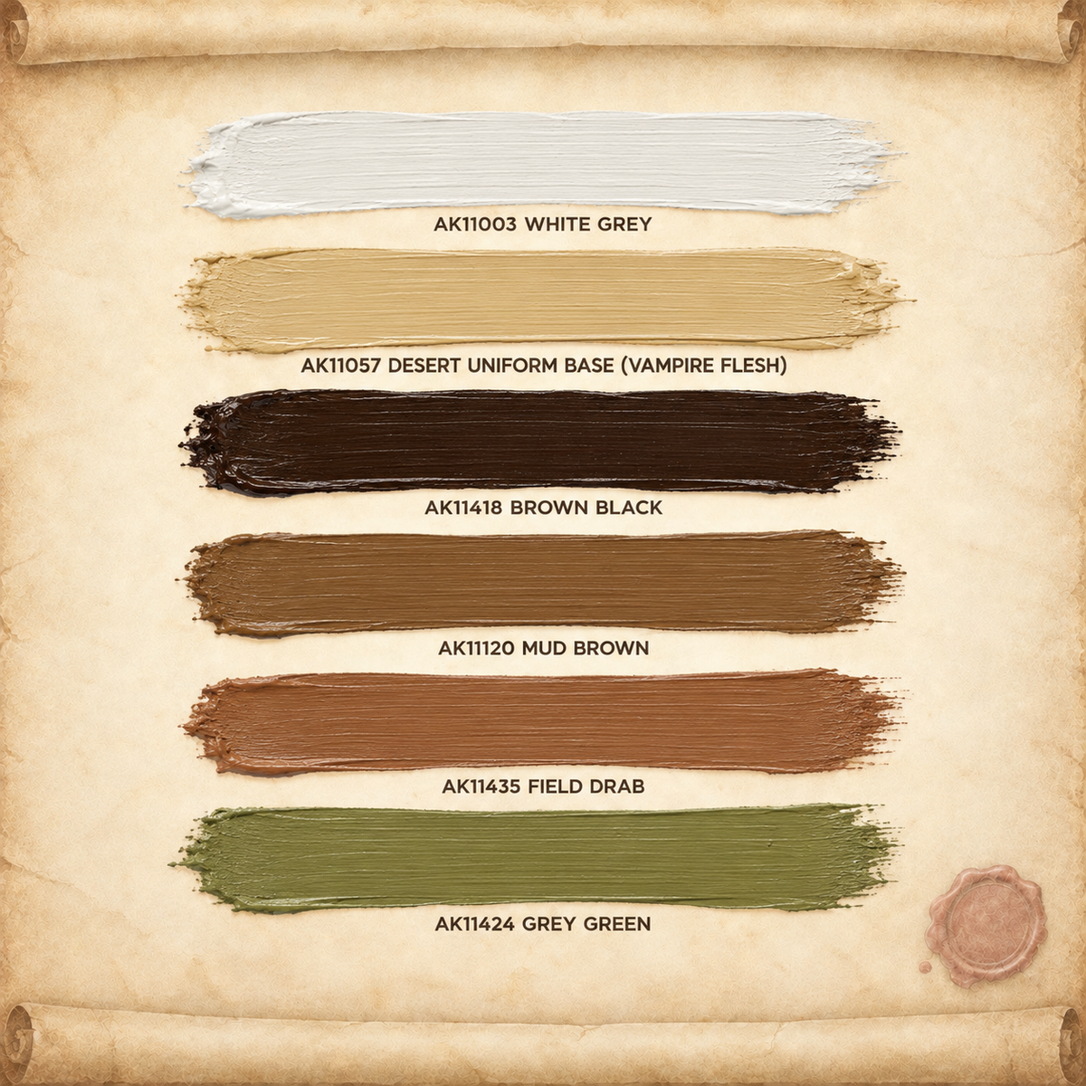 AK Interactive: 3G Modern Desert Uniform Colors Set, colour swatches