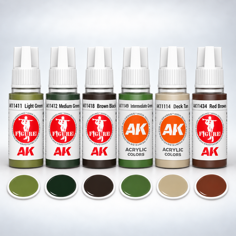 AK Interactive: 3G Modern Woodland And Flecktarn Camouflages Set