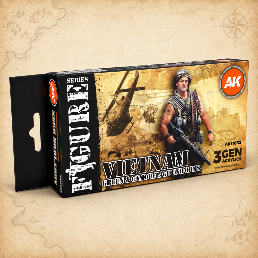 AK Interactive: 3G Vietnam Green and Camouflage Colors Set, box front