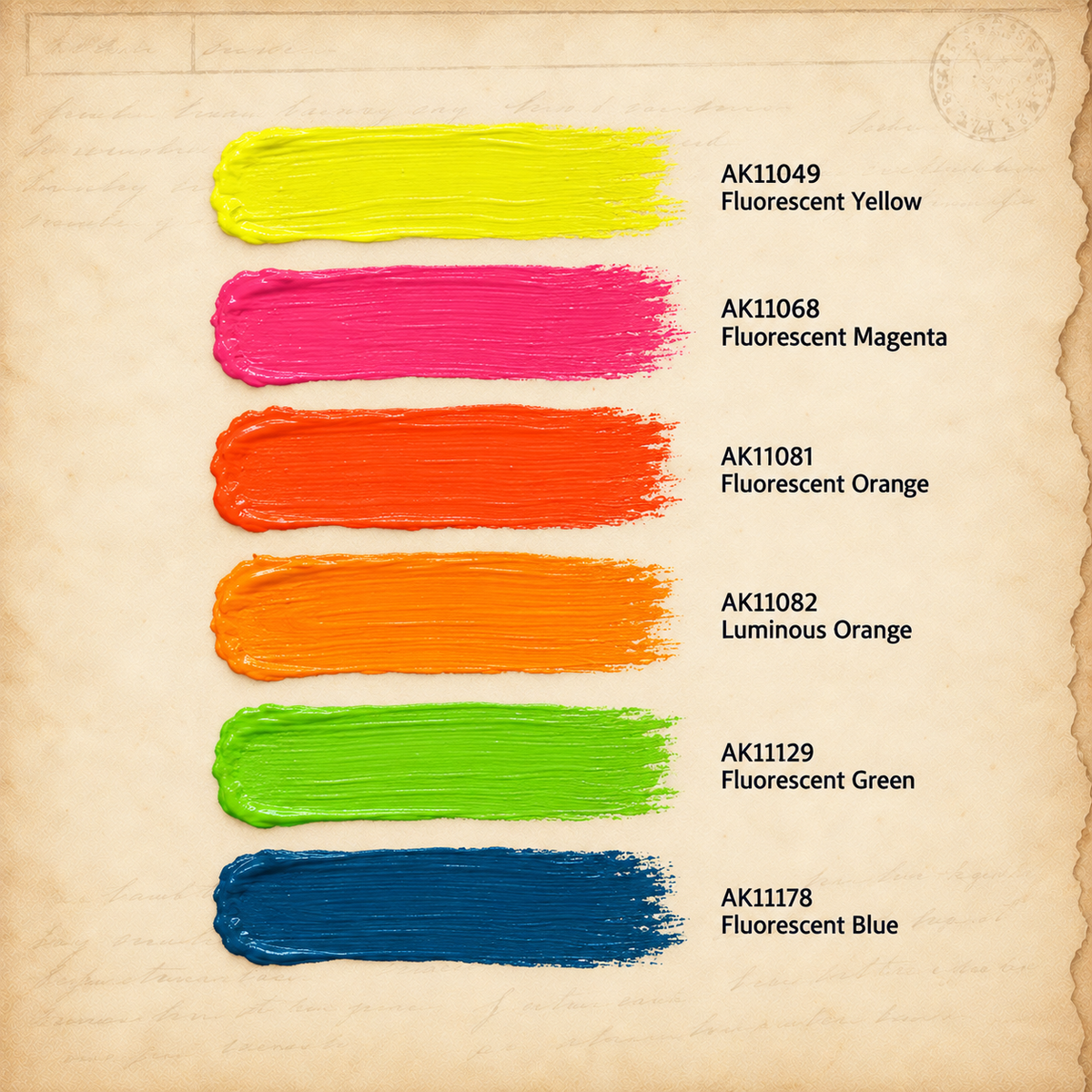 AK Interactive: 3G Neon Colors Set, colour swatches