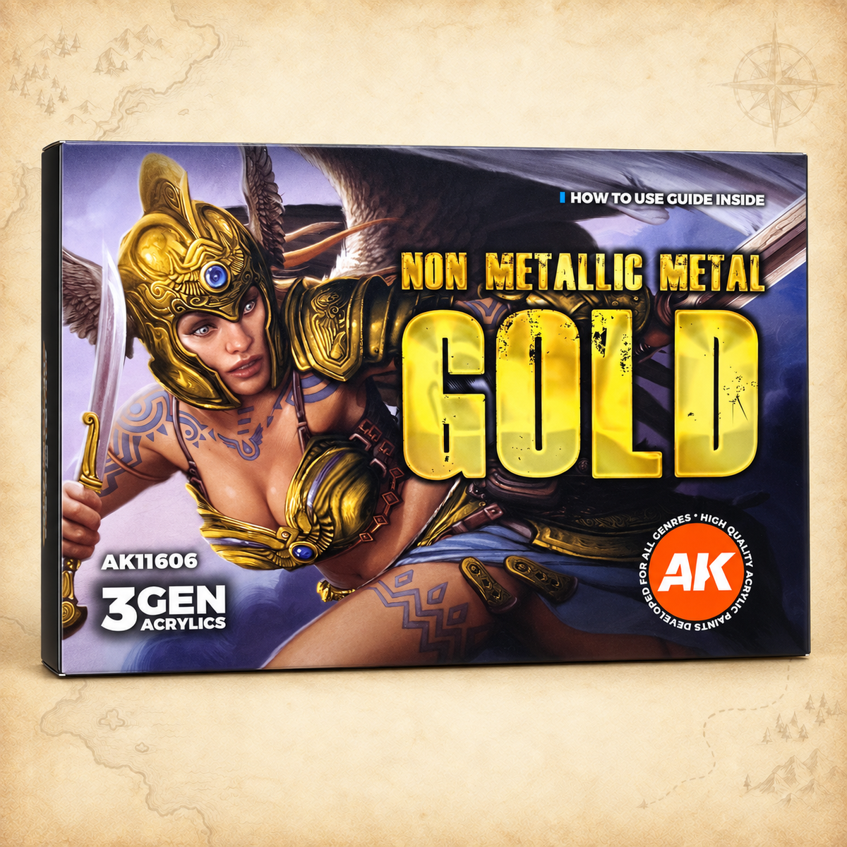 AK Interactive: 3G Non Metallic Metal - Gold Set, box front