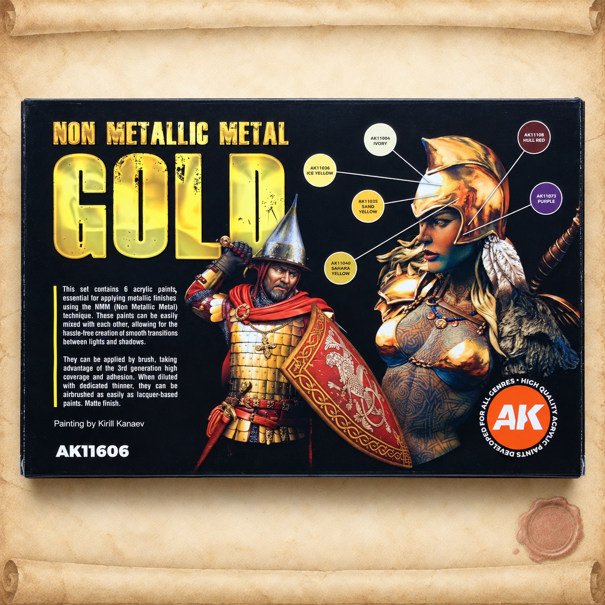 AK Interactive: 3G Non Metallic Metal - Gold Set, box back