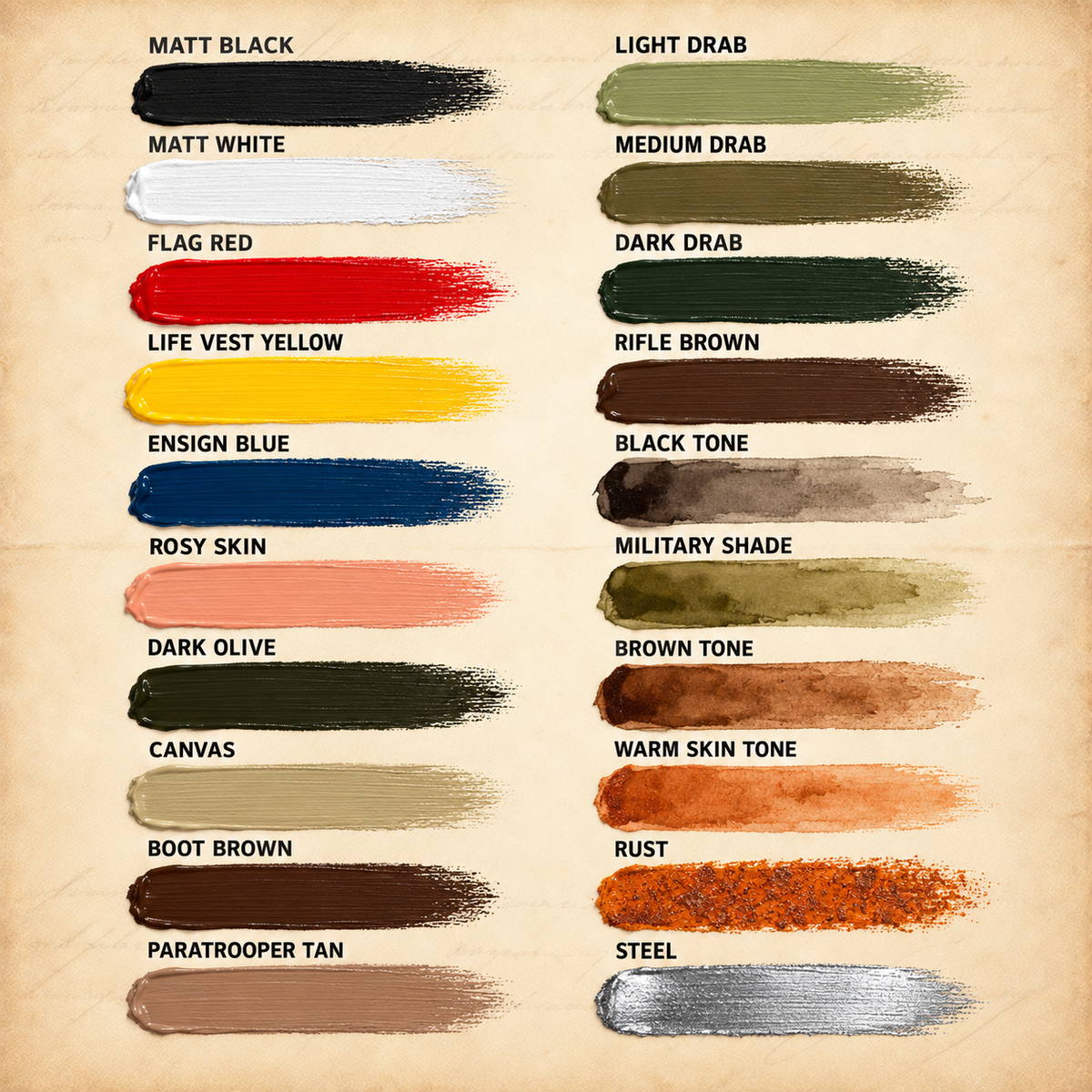 Army Painter: WW2 American Paint Set, colour swatches