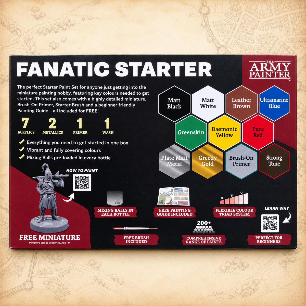 Army Painter: Warpaints Fanatic Starter Set, box back