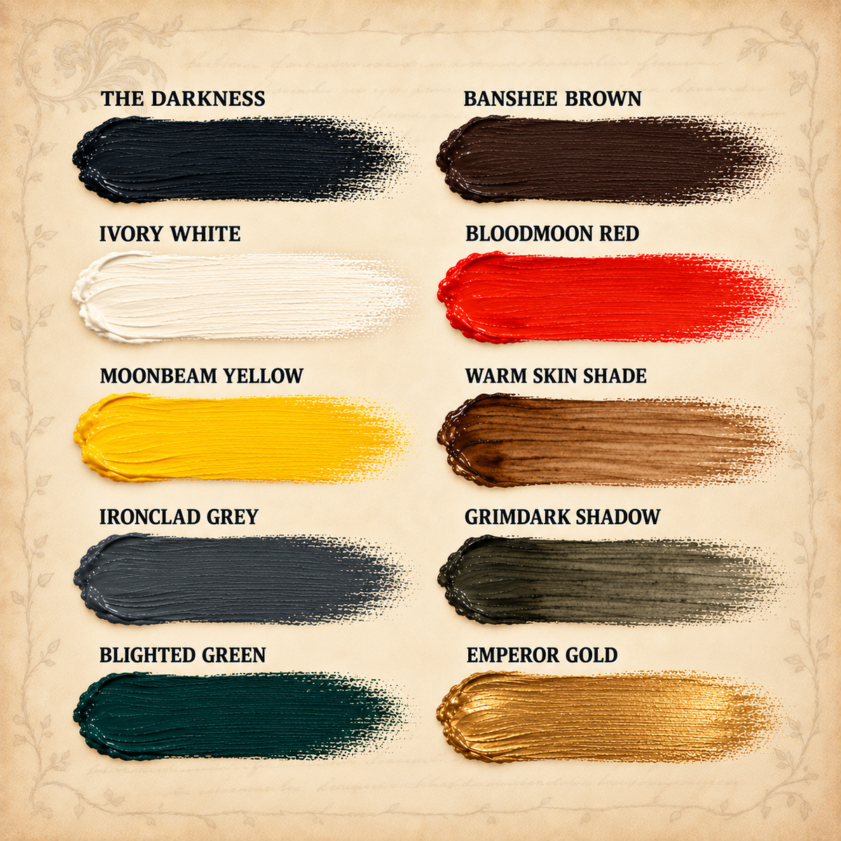 Army Painter: John Blanche Paint Set (Volume 1), colour swatches