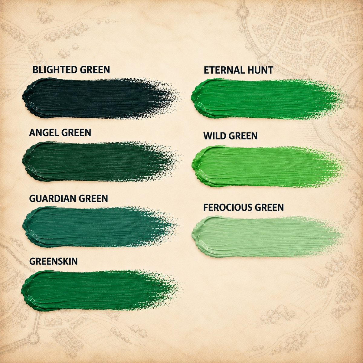 Army Painter: Warpaints Fanatic Flexible Triad PLUS+ - Deep Greens Set, colour swatches