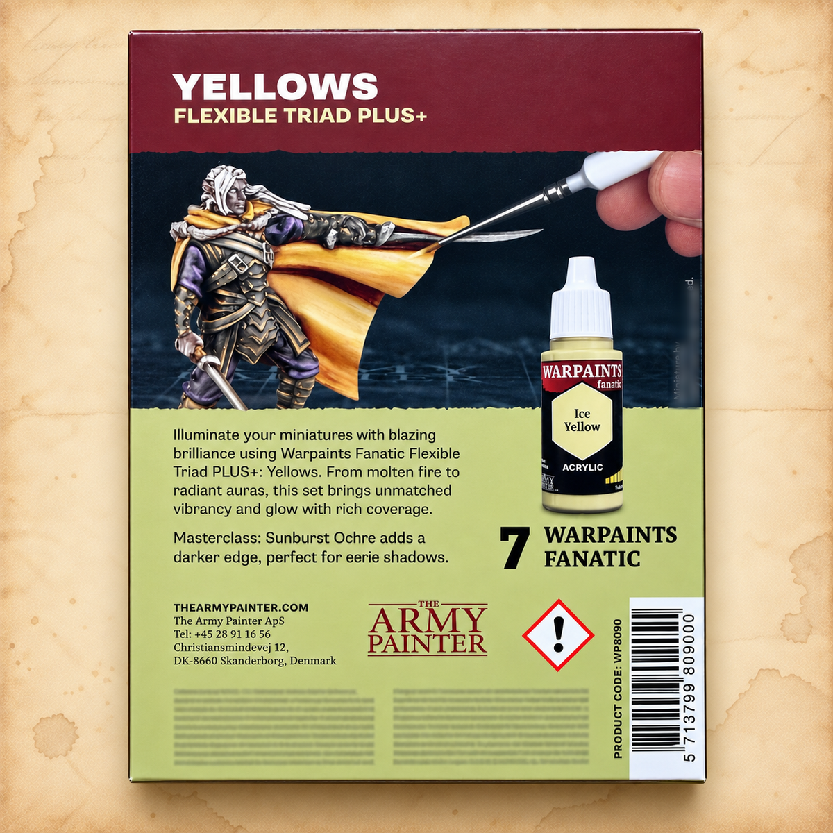 Army Painter: Warpaints Fanatic Flexible Triad PLUS+ - Yellows Set, box back