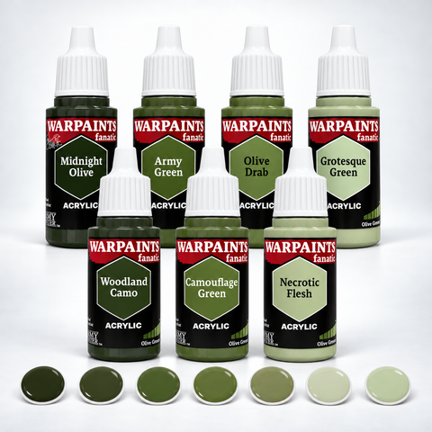 Army Painter: Warpaints Fanatic Flexible Triad PLUS+ - Olive Greens Set