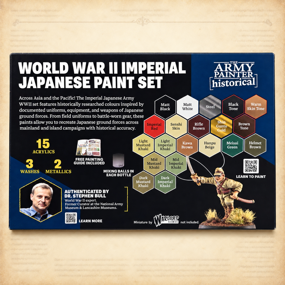 Army Painter: Warpaints Historical WWII Imperial Japanese Paint Set, box back