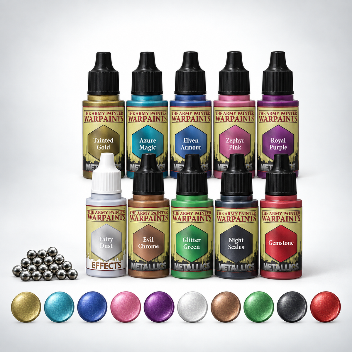 Army Painter: Metallic Colours Paint Set W/ Mixing Balls, product