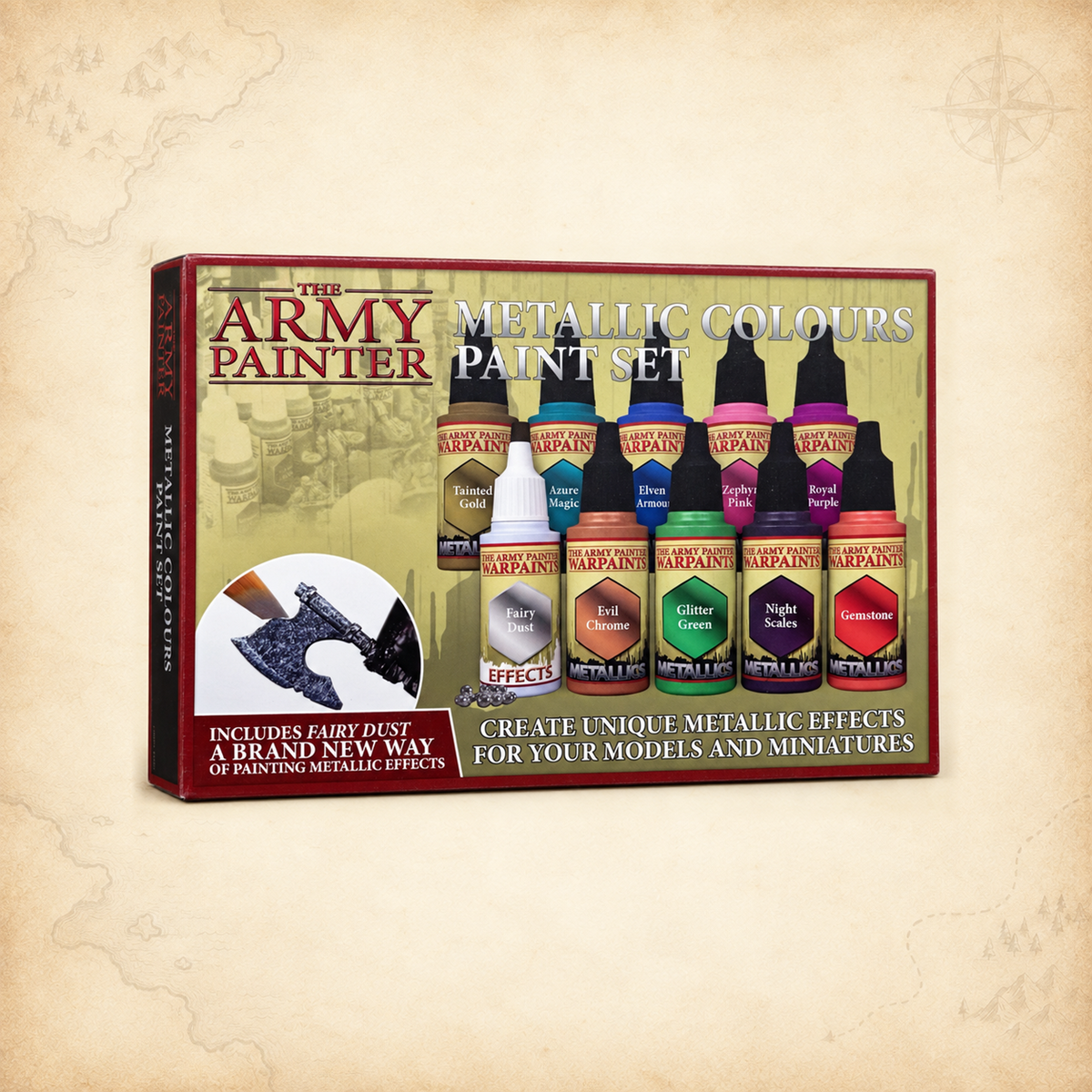 Army Painter: Metallic Colours Paint Set W/ Mixing Balls, box front