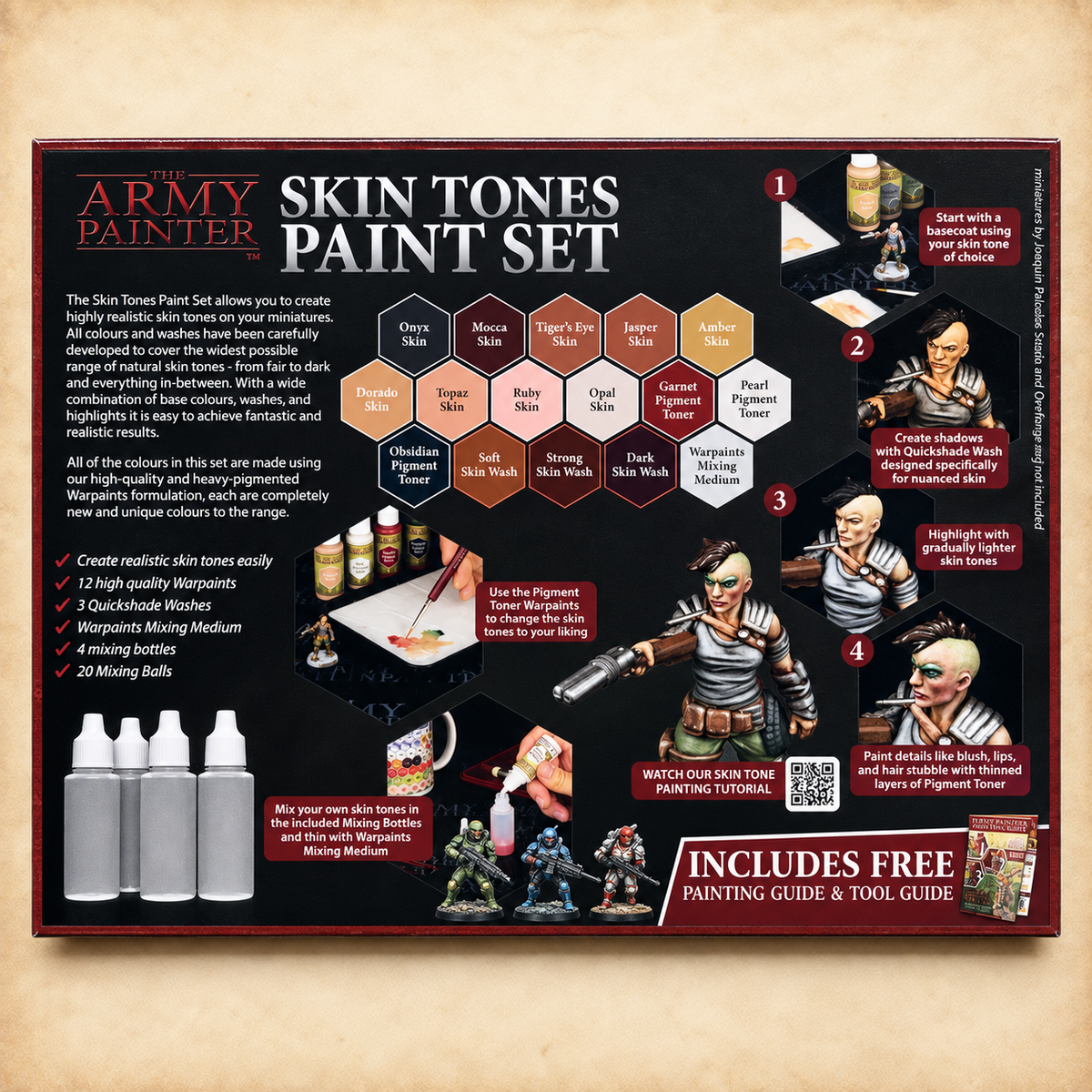Army Painter: Warpaints Skin Tones Paint Set, box back