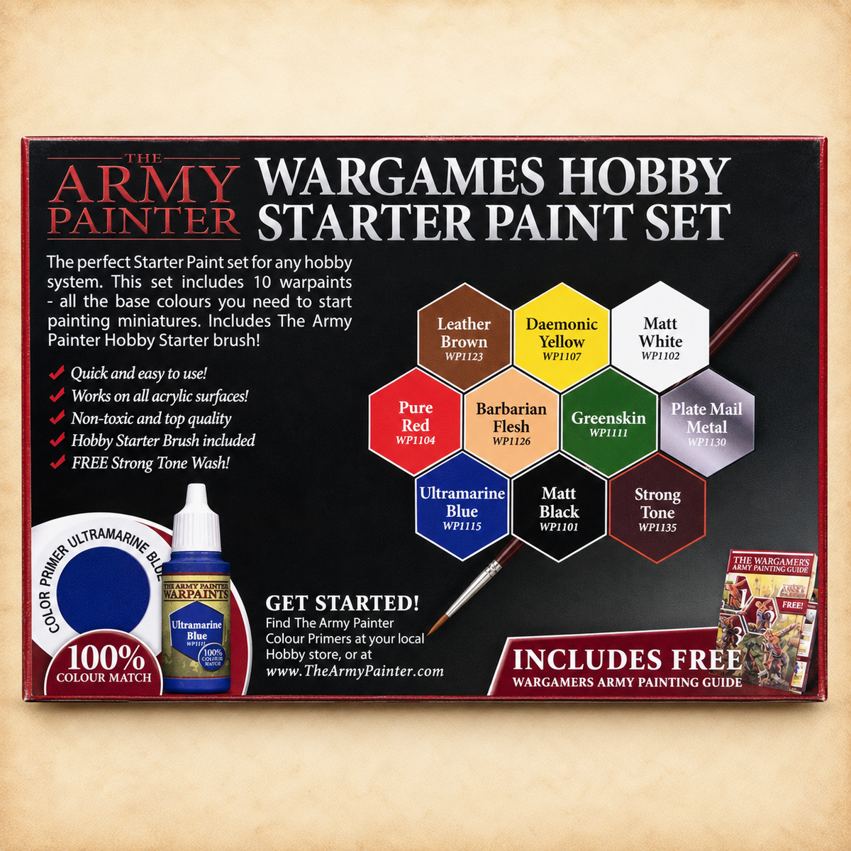 Army Painter: Warpaints Starter Paint Set, box back